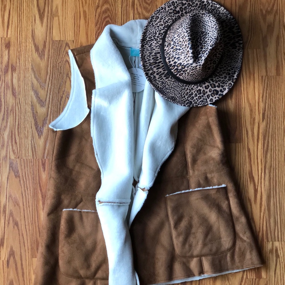 Initials Inc Sherpa Suede Vest